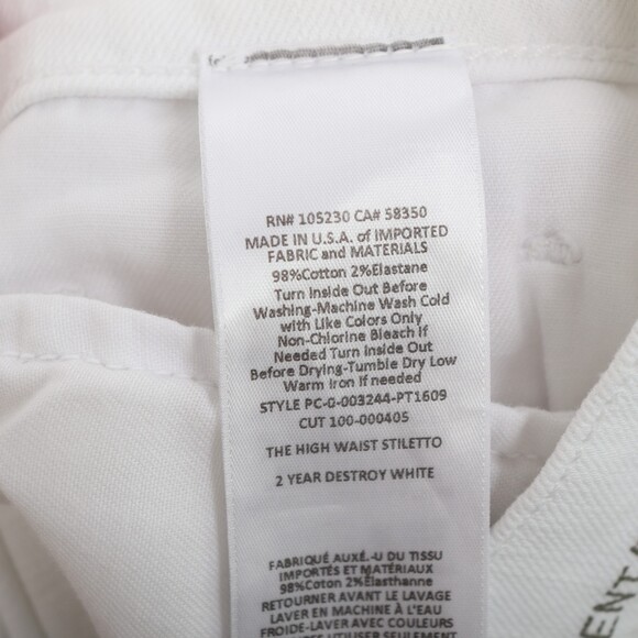 Current Elliott Distressed The 2 Years Destroyed White Skinny Jeans size 27 - Picture 10 of 10